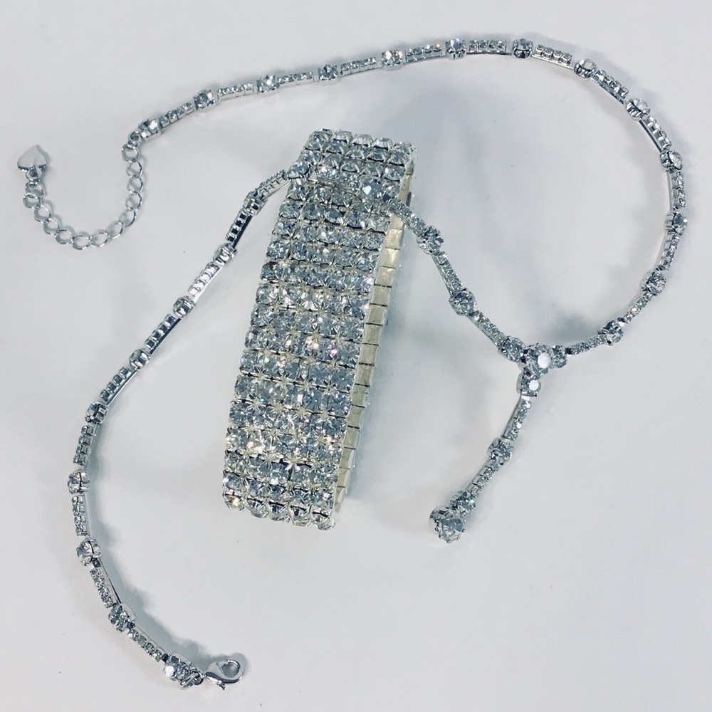 NWOT, Rhinestone Necklace & Bracelet